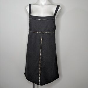 M Missoni black tan wool blend knit dress 10